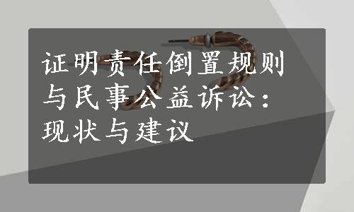 证明责任倒置规则与民事公益诉讼：现状与建议