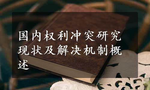 国内权利冲突研究现状及解决机制概述