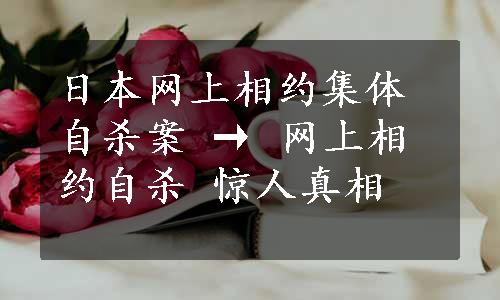 日本网上相约集体自杀案 → 网上相约自杀 惊人真相