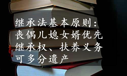 继承法基本原则：丧偶儿媳女婿优先继承权、扶养义务可多分遗产