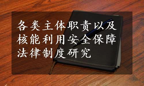 各类主体职责以及核能利用安全保障法律制度研究