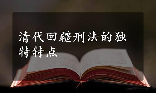 清代回疆刑法的独特特点