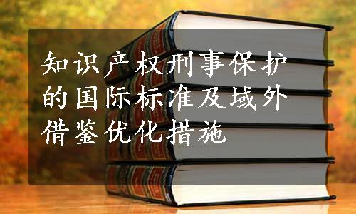 知识产权刑事保护的国际标准及域外借鉴优化措施