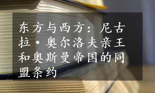 东方与西方：尼古拉·奥尔洛夫亲王和奥斯曼帝国的同盟条约