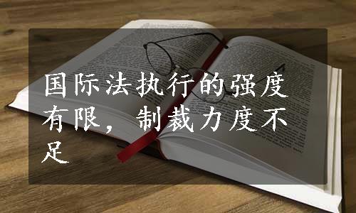 国际法执行的强度有限，制裁力度不足