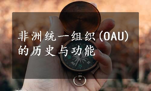 非洲统一组织(OAU)的历史与功能