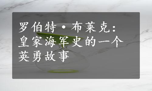 罗伯特·布莱克：皇家海军史的一个英勇故事