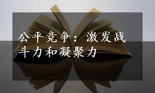 公平竞争：激发战斗力和凝聚力