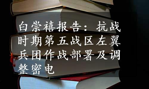 白崇禧报告：抗战时期第五战区左翼兵团作战部署及调整密电