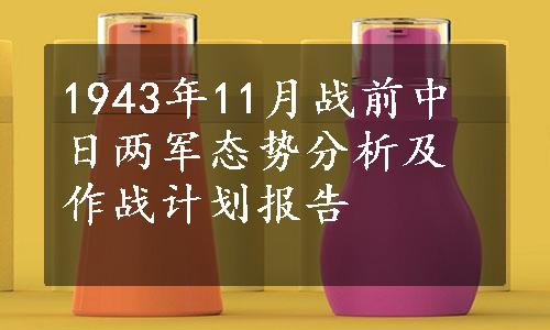 1943年11月战前中日两军态势分析及作战计划报告