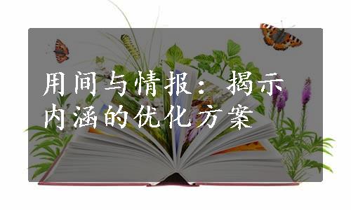 用间与情报：揭示内涵的优化方案