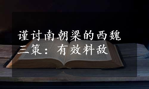 谨讨南朝梁的西魏三策：有效料敌