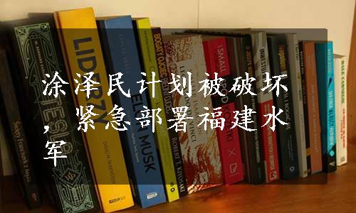 涂泽民计划被破坏，紧急部署福建水军