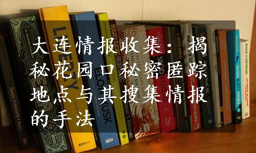 大连情报收集：揭秘花园口秘密匿踪地点与其搜集情报的手法