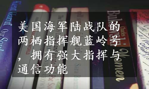 美国海军陆战队的两栖指挥舰蓝岭号，拥有强大指挥与通信功能