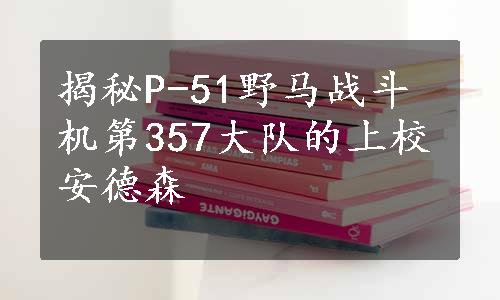 揭秘P-51野马战斗机第357大队的上校安德森