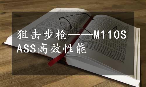 狙击步枪——M110SASS高效性能