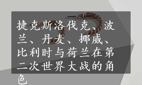 捷克斯洛伐克、波兰、丹麦、挪威、比利时与荷兰在第二次世界大战的角色