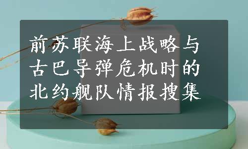 前苏联海上战略与古巴导弹危机时的北约舰队情报搜集