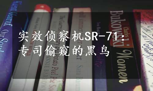 实效侦察机SR-71：专司偷窥的黑鸟