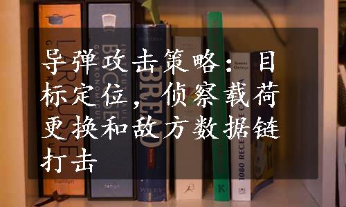 导弹攻击策略：目标定位，侦察载荷更换和敌方数据链打击