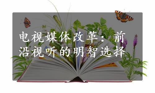 电视媒体改革：前沿视听的明智选择