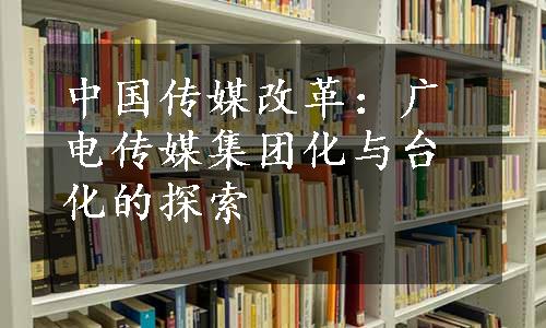 中国传媒改革：广电传媒集团化与台化的探索