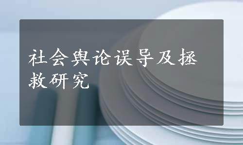 社会舆论误导及拯救研究