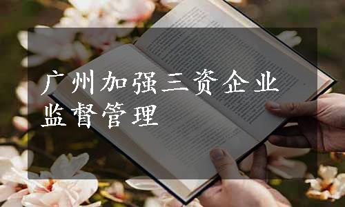 广州加强三资企业监督管理