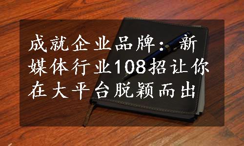 成就企业品牌：新媒体行业108招让你在大平台脱颖而出