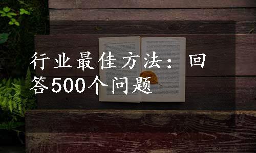 行业最佳方法：回答500个问题