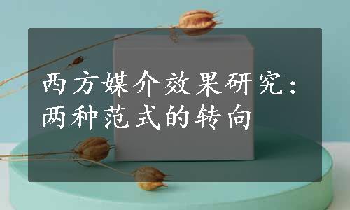 西方媒介效果研究:两种范式的转向