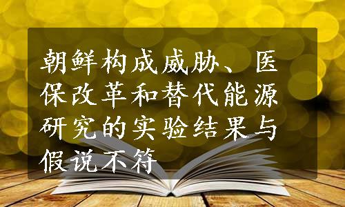 朝鲜构成威胁、医保改革和替代能源研究的实验结果与假说不符