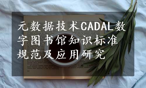 元数据技术CADAL数字图书馆知识标准规范及应用研究