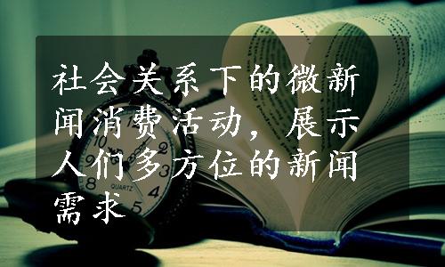 社会关系下的微新闻消费活动，展示人们多方位的新闻需求