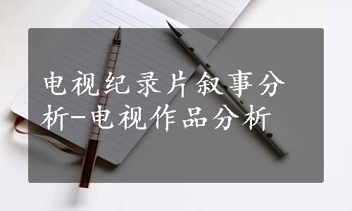 电视纪录片叙事分析-电视作品分析