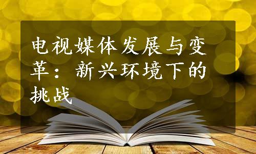 电视媒体发展与变革：新兴环境下的挑战