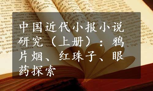 中国近代小报小说研究（上册）：鸦片烟、红珠子、眼药探索