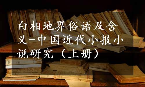 白相地界俗语及含义-中国近代小报小说研究（上册）