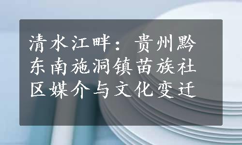 清水江畔：贵州黔东南施洞镇苗族社区媒介与文化变迁