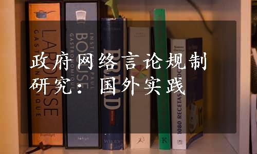 政府网络言论规制研究：国外实践