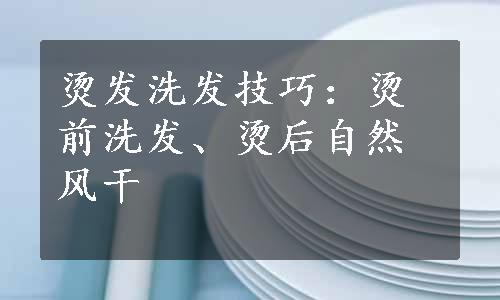 烫发洗发技巧：烫前洗发、烫后自然风干