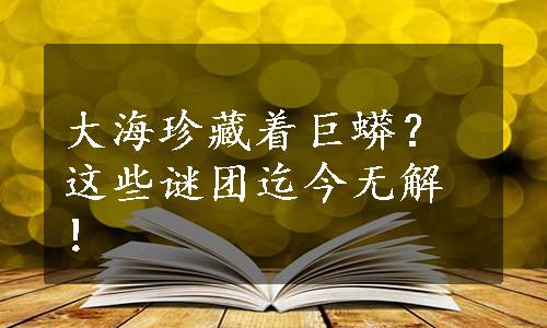 大海珍藏着巨蟒？这些谜团迄今无解！