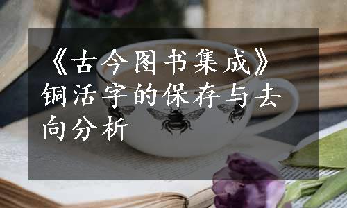 《古今图书集成》铜活字的保存与去向分析