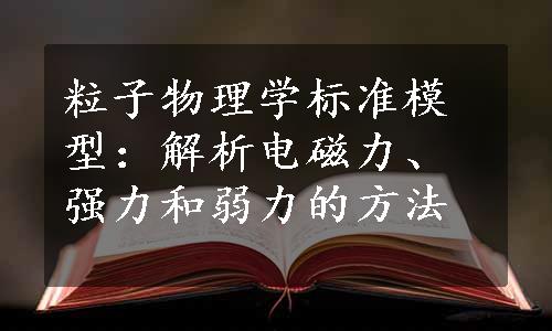 粒子物理学标准模型：解析电磁力、强力和弱力的方法