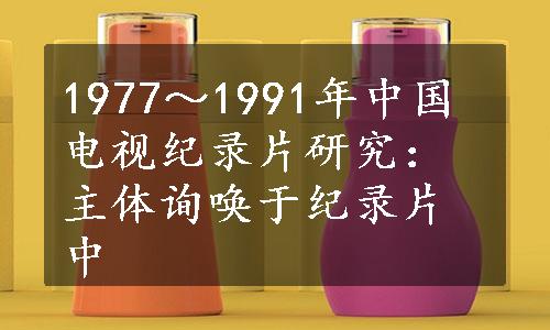 1977～1991年中国电视纪录片研究：主体询唤于纪录片中