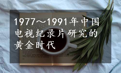 1977～1991年中国电视纪录片研究的黄金时代