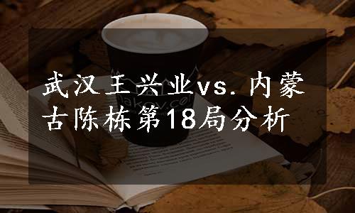 武汉王兴业vs.内蒙古陈栋第18局分析