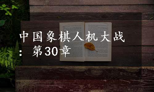 中国象棋人机大战：第30章