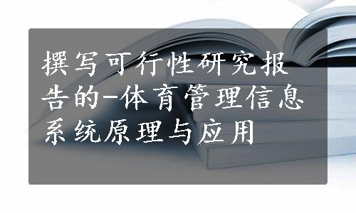 撰写可行性研究报告的-体育管理信息系统原理与应用